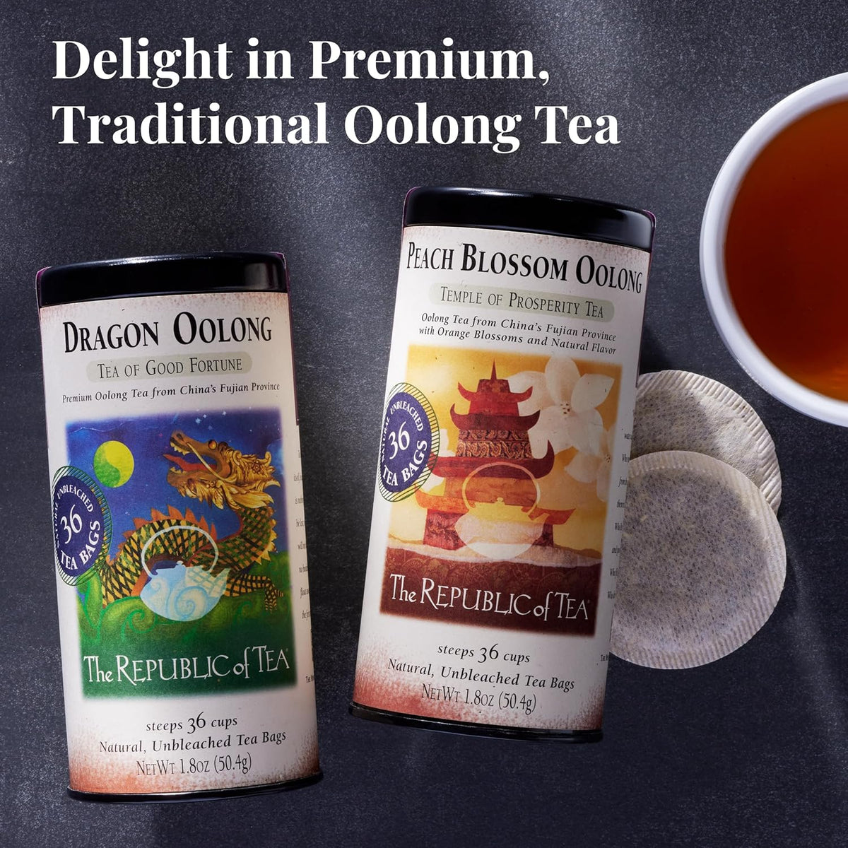 The Republic of Tea Dragon Oolong Tea, Naturally Caffeinated, 36 Count