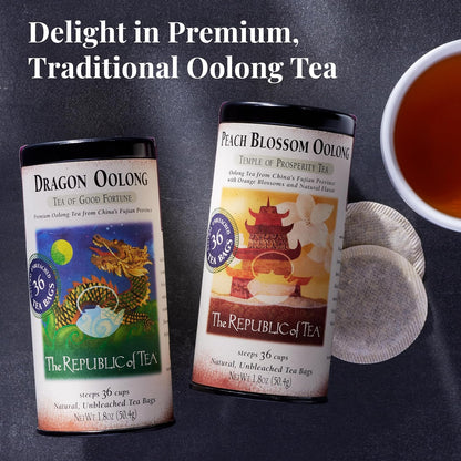 The Republic of Tea Dragon Oolong Tea, Naturally Caffeinated, 36 Count