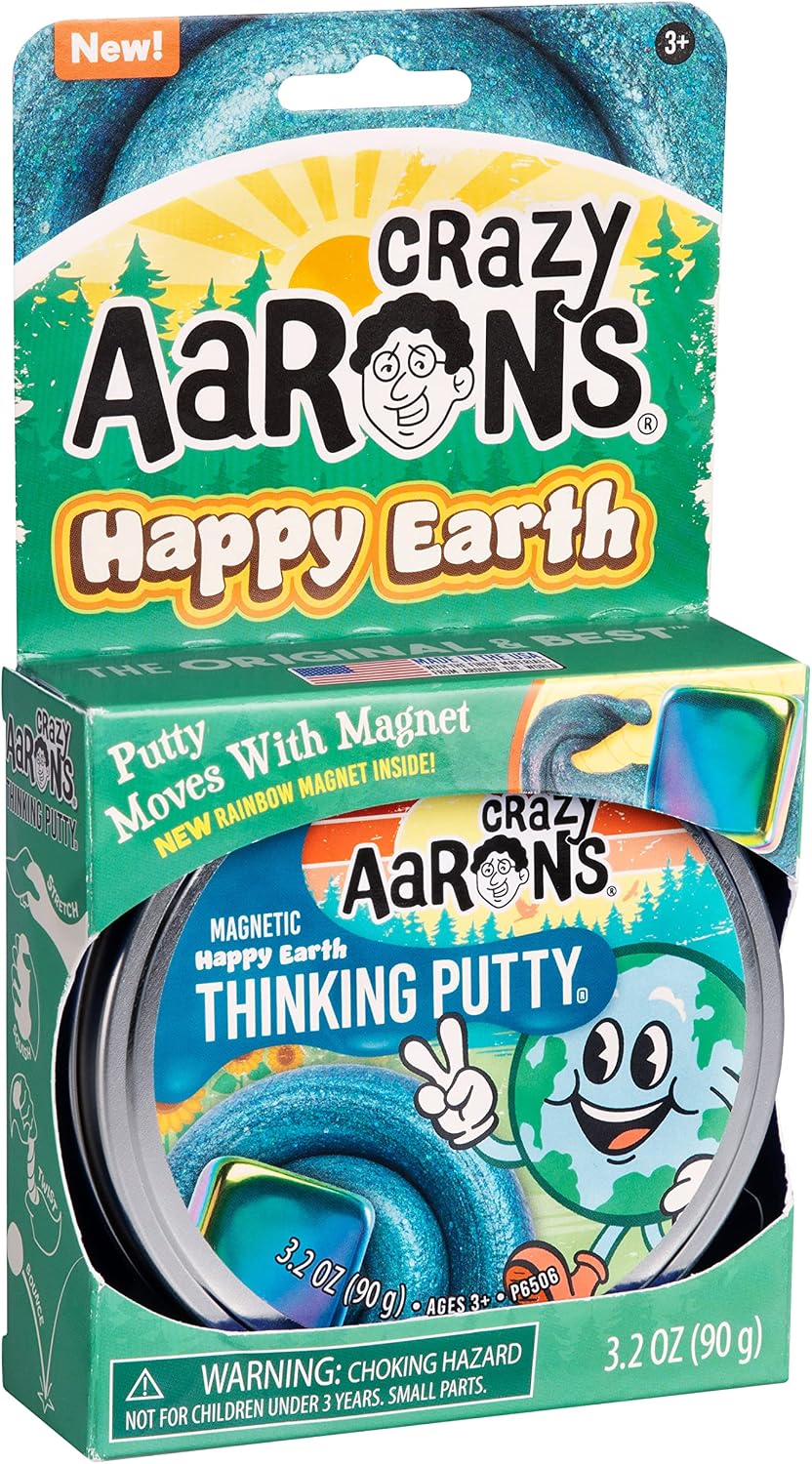 Crazy Aaron's Thinking Putty® - Happy Earth - Blue Sensory Putty for Kids and Grown ups in a 4" Tin - Creative and Endless Fun, Stress Relief Therapy Toys, Never Dries Out - Made in USA