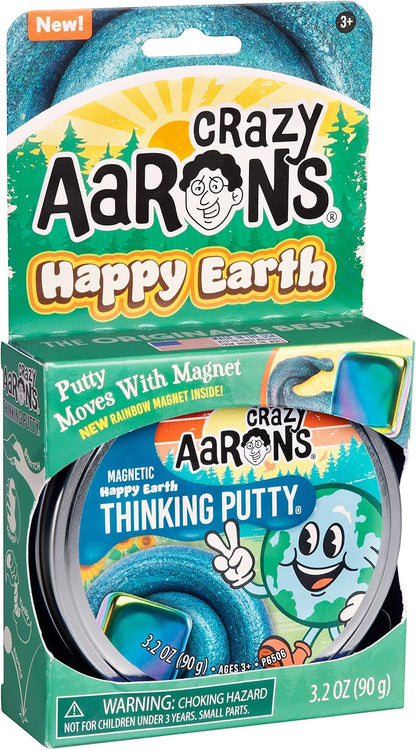 Crazy Aaron's Thinking Putty® - Happy Earth - Blue Sensory Putty for Kids and Grown ups in a 4" Tin - Creative and Endless Fun, Stress Relief Therapy Toys, Never Dries Out - Made in USA