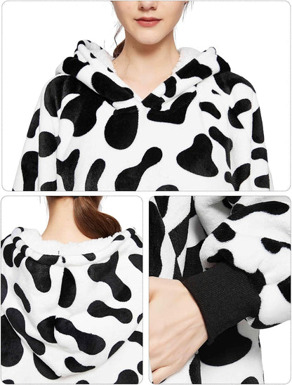 KFUBUO Wearable Blanket Hoodie for Adults Sherpa All Patterns Cat Oversized Sweatshirt Blanket with Pockets for Women