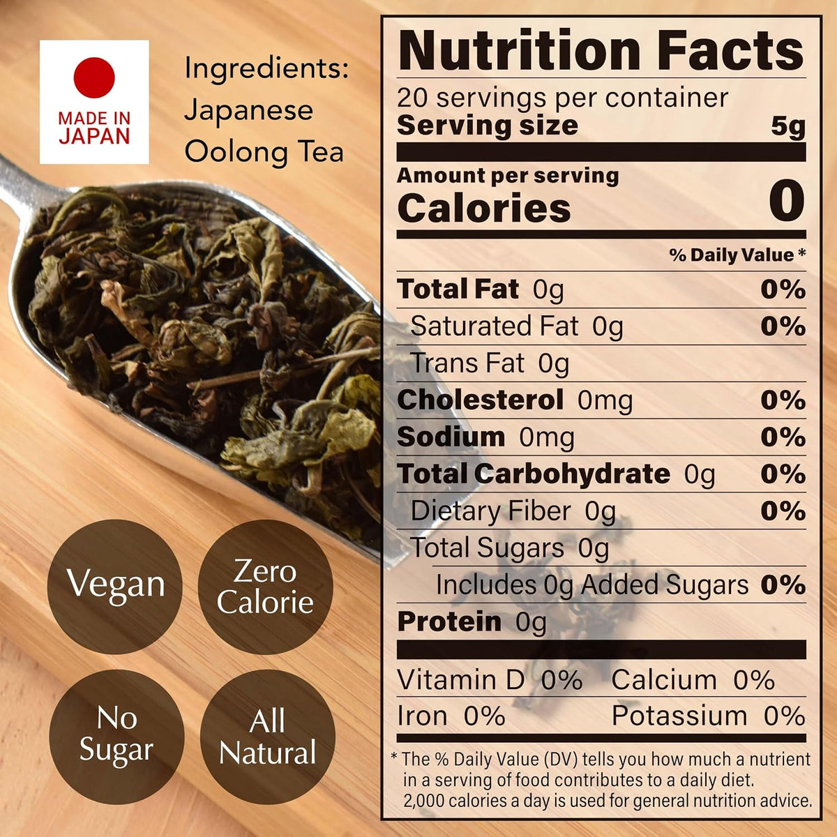 YAMASAN KYOTO UJI Oolong Tea Loose Leaf Japanese Organic 100g Bag