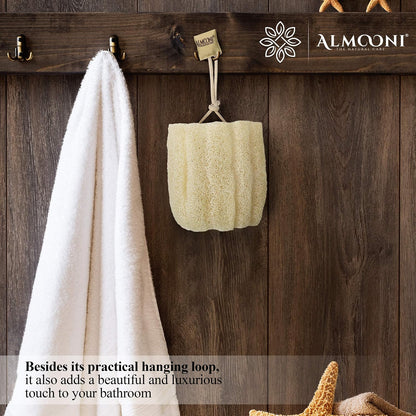 ALMOONI Natural Loofah Body Scrubber, Egyptian Loofah Sponge