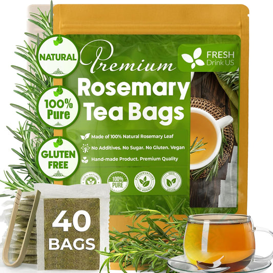 FreshDrinkUS, Premium Rosemary Leaf Tea, 40 Count, Pure, Caffeine Free