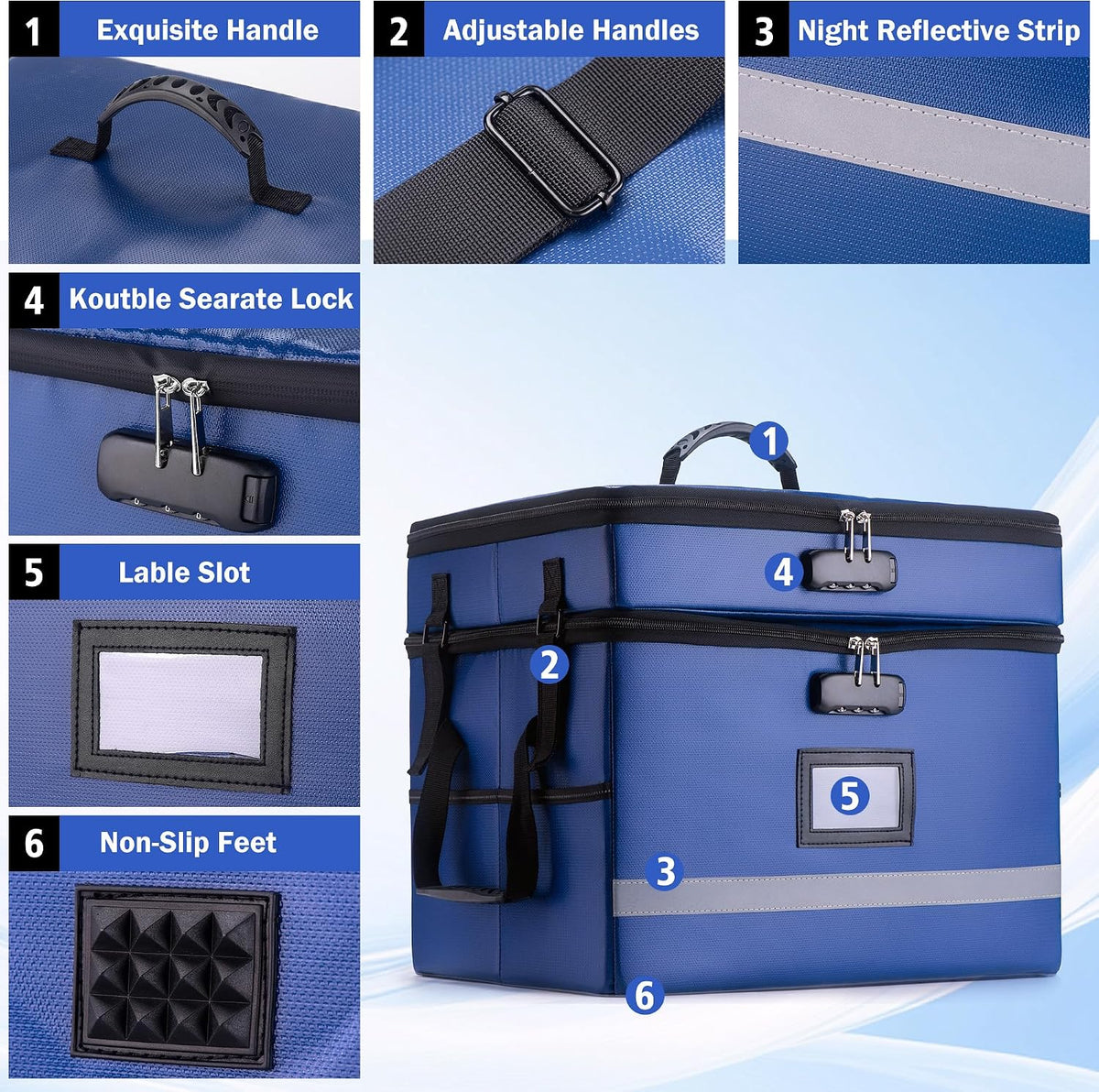 EXLIFBAG Fireproof File Organizer with Lock, 1 Layer