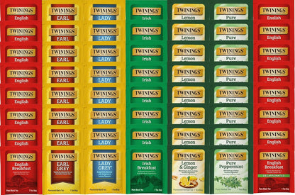 Twinings Best of Tea Sampler, 7 Flavor Herbal & Black Tea Variety