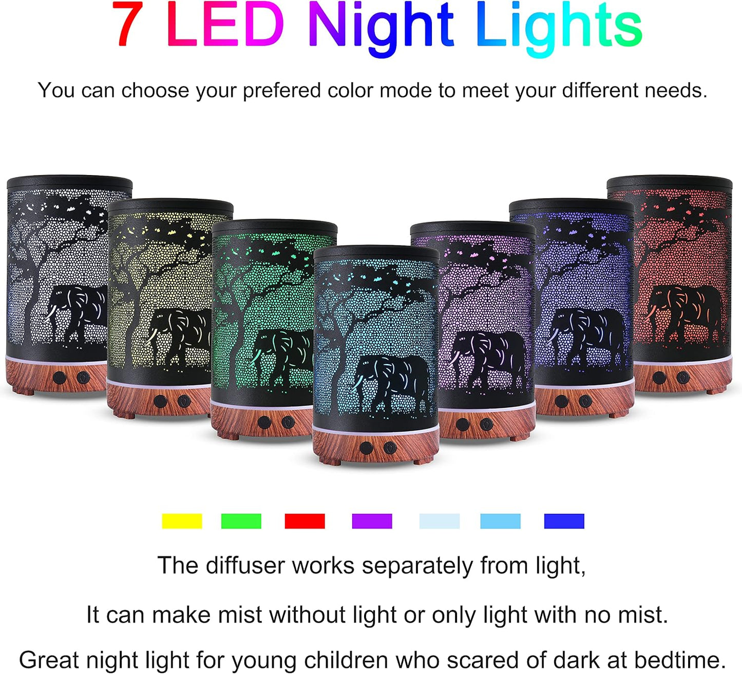 Essential Oil Diffuser, Ultrasonic Diffuser for Essential Oil, Cool Mist Humidifier Aromatherapy Diffuser with 7 Color Lighting Changing Modes, Waterless Auto Shut-Off for Home（Flower Fairy）