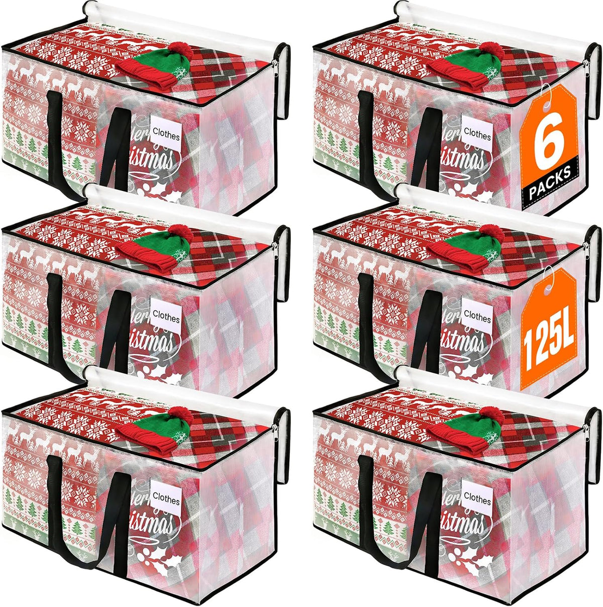 RoomHacks Moving Bags, Heavy Duty Large Storage Bags, 88L, Clear