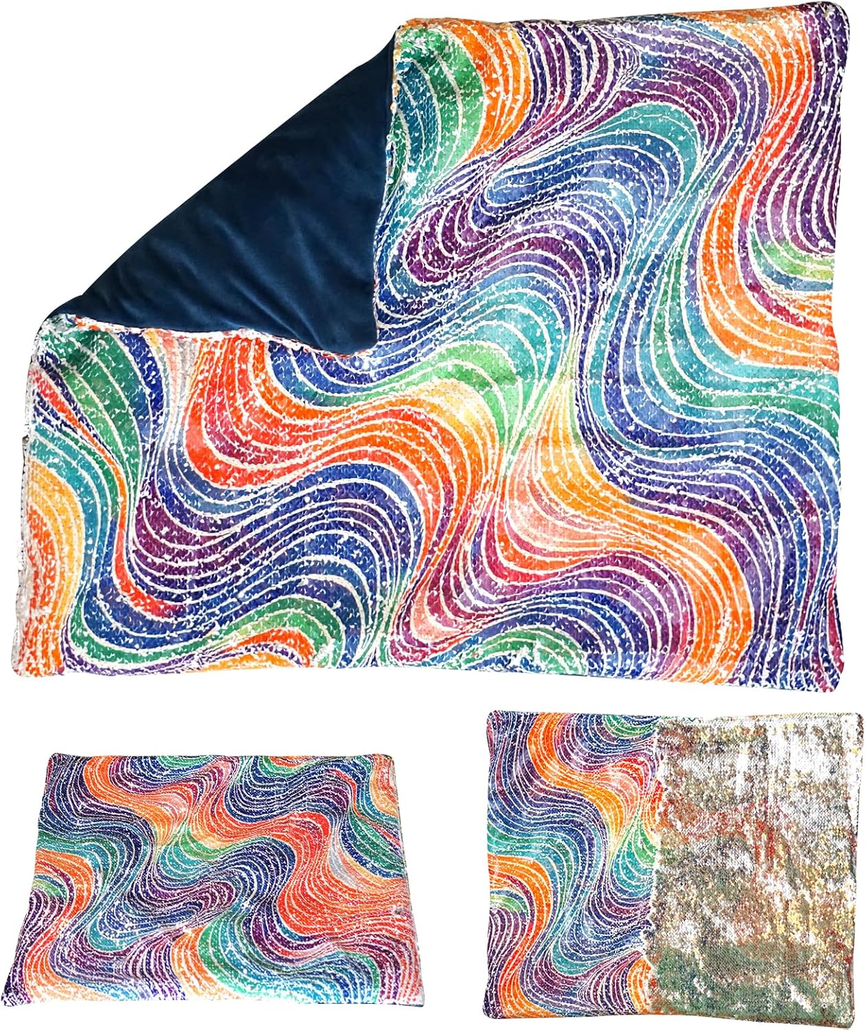 Weighted Lap Pad for Kids, 20 x 17 in, 5 lb Sequin Sensory Blanket