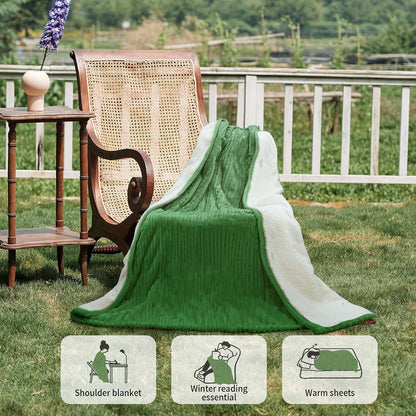 Texciting Heated Blanket Electric Blanket Throw 50''X60''-Heating Throw with 9 Heat Settings-2-10 Hours Auto Off,ETL Certified,Machine Washable (Green)