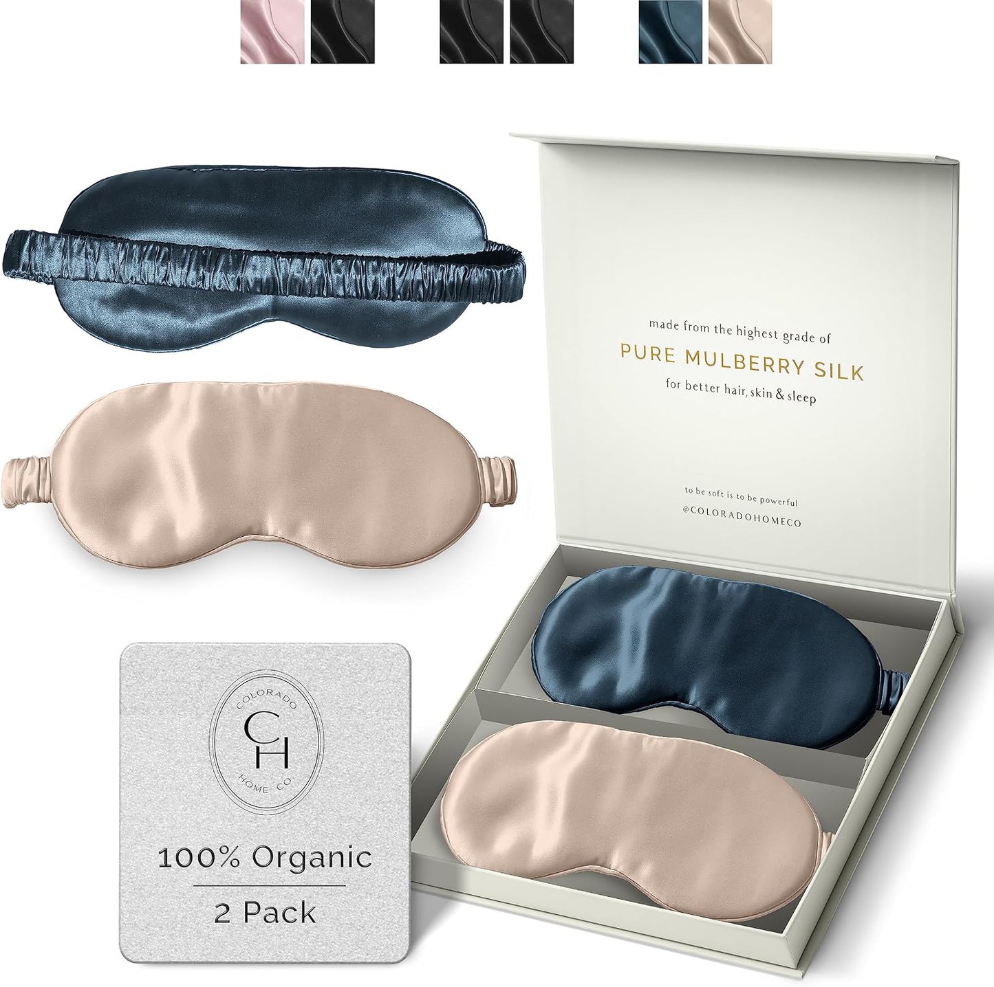 SUNDAYSILKS™ | Adjustable Silk Sleep Mask for Side Sleeper | Cloud-Like Comfort, Weighted for Deep Sleep | Soft Sleep Face Mask for Women & Men, Full Blackout, Cooling Silk Eye Mask for Sleeping