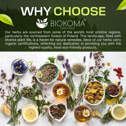 Biokoma Organic Cistus Rock Rose Tea Bags 40 Count Cistus Incanus Dried Leaves USDA Organic Herbal Tea Immune Respiratory Support Resealable Pouch Caffeine-Free Pure No Preservatives Non GMO Kosher