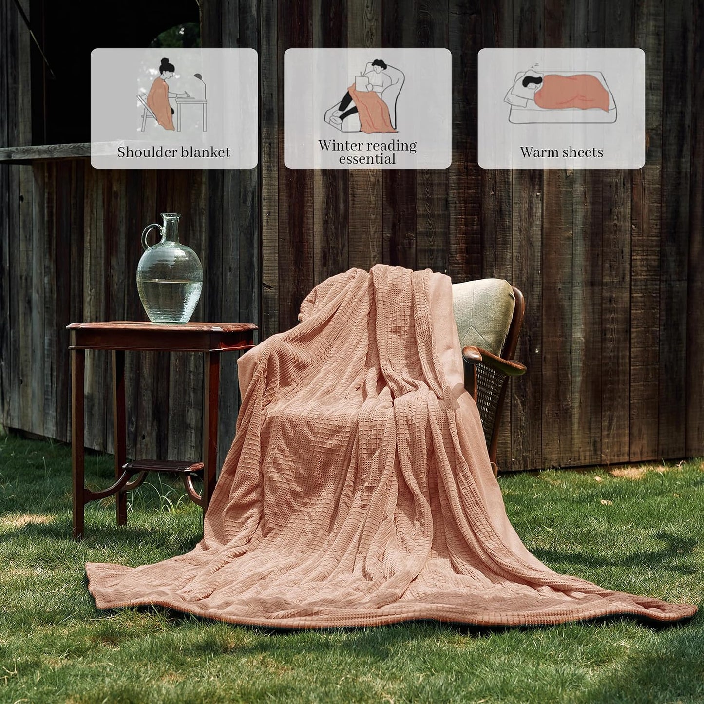 Texciting Heated Blanket Electric Blanket Throw 50''X60''-Heating Throw with 9 Heat Settings-2-10 Hours Auto Off,ETL Certified,Machine Washable (Green)