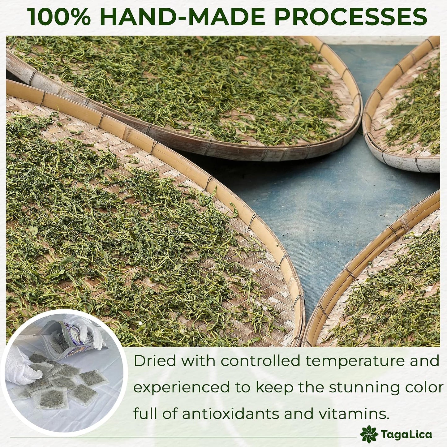 Tagalica, Premium 135 Dandelion Root Tea Bags, 100% Natural & Pure from Dandelion Root, Eco-Conscious Tea Bags, Herbal Tea. No Sugar, No Caffeine, No Gluten, Vegan