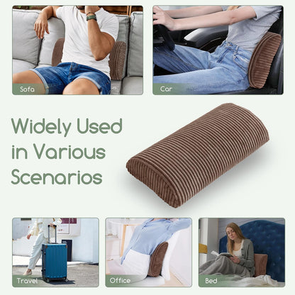 HIGOGOGO Lumbar Support Pillow for Recliner Chair/Accent Chair/Couch, Memory Foam Back Support Cushion for Elderly, Recliner Cushions for Back Rest, Pain Relief, Reading, Washable Cover, Dark Grey