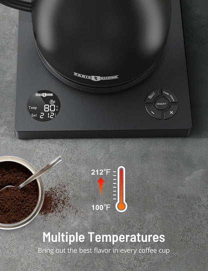 1.7L Electric Glass Kettle with Variable Temperature Control, 1500W Fast Heating Water Boiler, 13 Temperature Presets, Keep Warm Function, Auto Shut-Off Safety Protection, LED Touch Panel, 120V