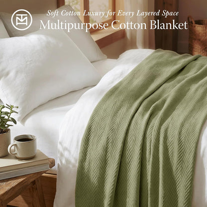 Threadmill Travel Blanket Cotton Viscose from Bamboo - Airplane Premium Soft Flight Grey Throw Blanket in Cloth Bag (Grey Color) Compact & Portable Blanket for Travel, Car, Picnic & Camping