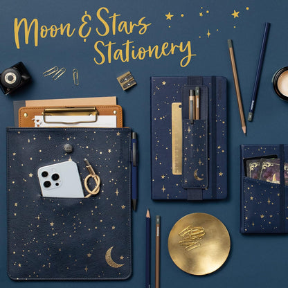 IF Compact Book Light - Moon & Stars, Dark Blue/Gold