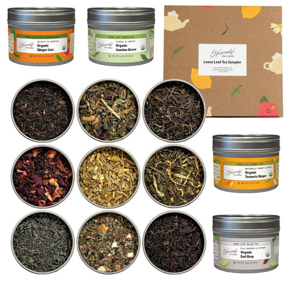 Heavenly Tea Leaves Organic 9 Flavor Variety Pack, Loose Leaf Gift Sampler