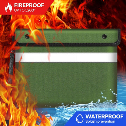 Fireproof Bag Dual Reflective Strips, Waterproof Zipper, 5200°F Heat