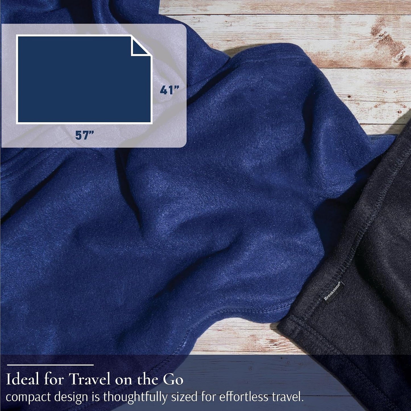 Brookstone Travel Blanket 2-in-1 Soft Throw with Carrying Pouch