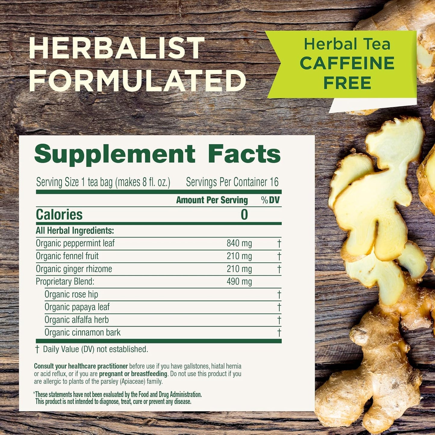 Traditional Medicinals Tea, Organic Triple Mint - Supports Healthy Digestion - Kosher, Non-GMO, Caffeine-Free - 16 Tea Bags