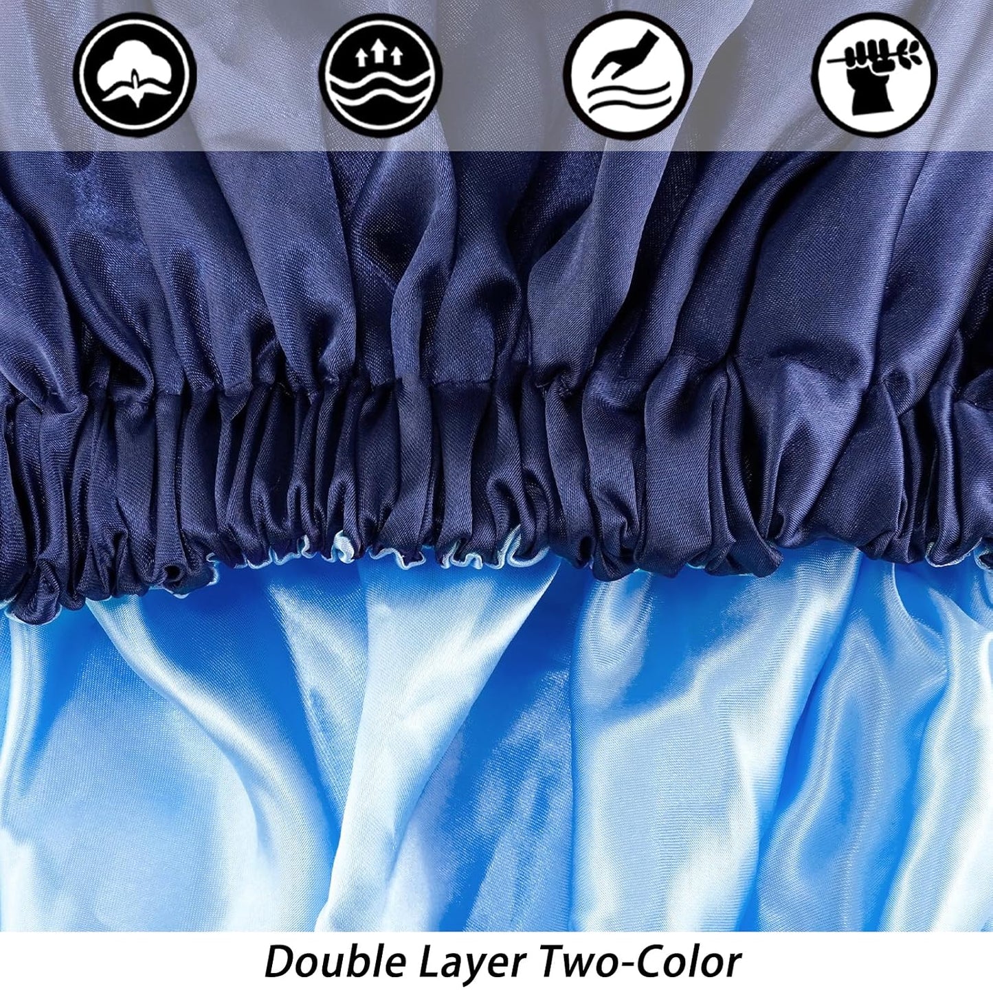 Satin Bonnet Silk Bonnet Hair Bonnet for Sleeping-Slouchy Beanie Hat Satin Sleep Cap for Women's Natural & Curly Hair(Blue Zircon)