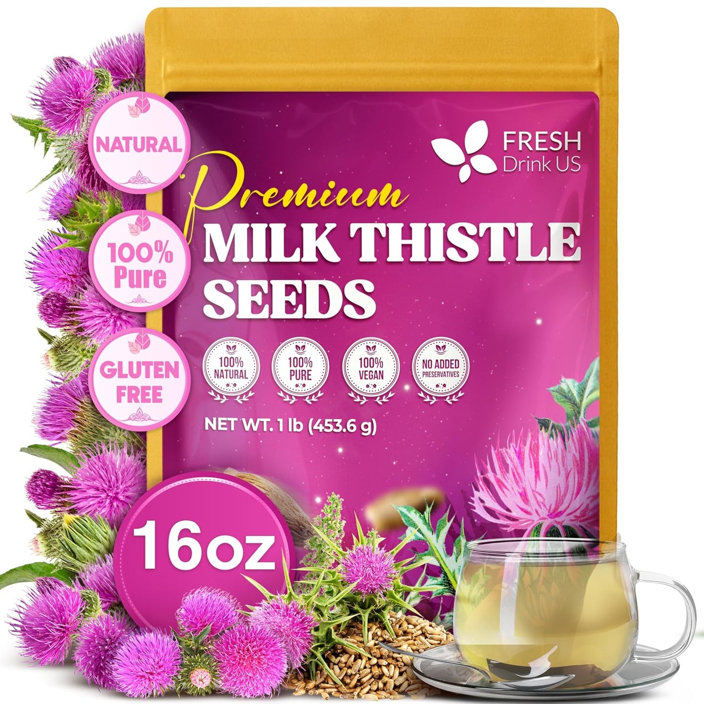 FreshDrinkUS, Premium 60 Chamomile Lavender Tea Bags, Calming Herbal Blend Strong Support for Relaxation & Better Sleep | Naturally Caffeine-Free Bedtime Tea with Soothing Floral Aroma, 100% Natural, Hand-made No Sugar/ Caffeine/ Gluten, Vegan - Colors B