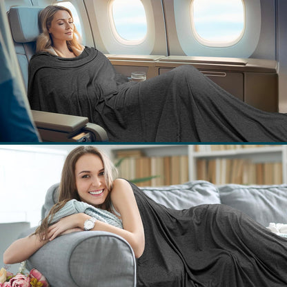 PAVILIA Travel Blanket Airplane Compact with Bag, Lightweight Soft Fleece Plane Blanket Long Flights, Camping Road Trips, Packable Travel Gift Essentials with Luggage Backpack Strap, 65x40, Purple