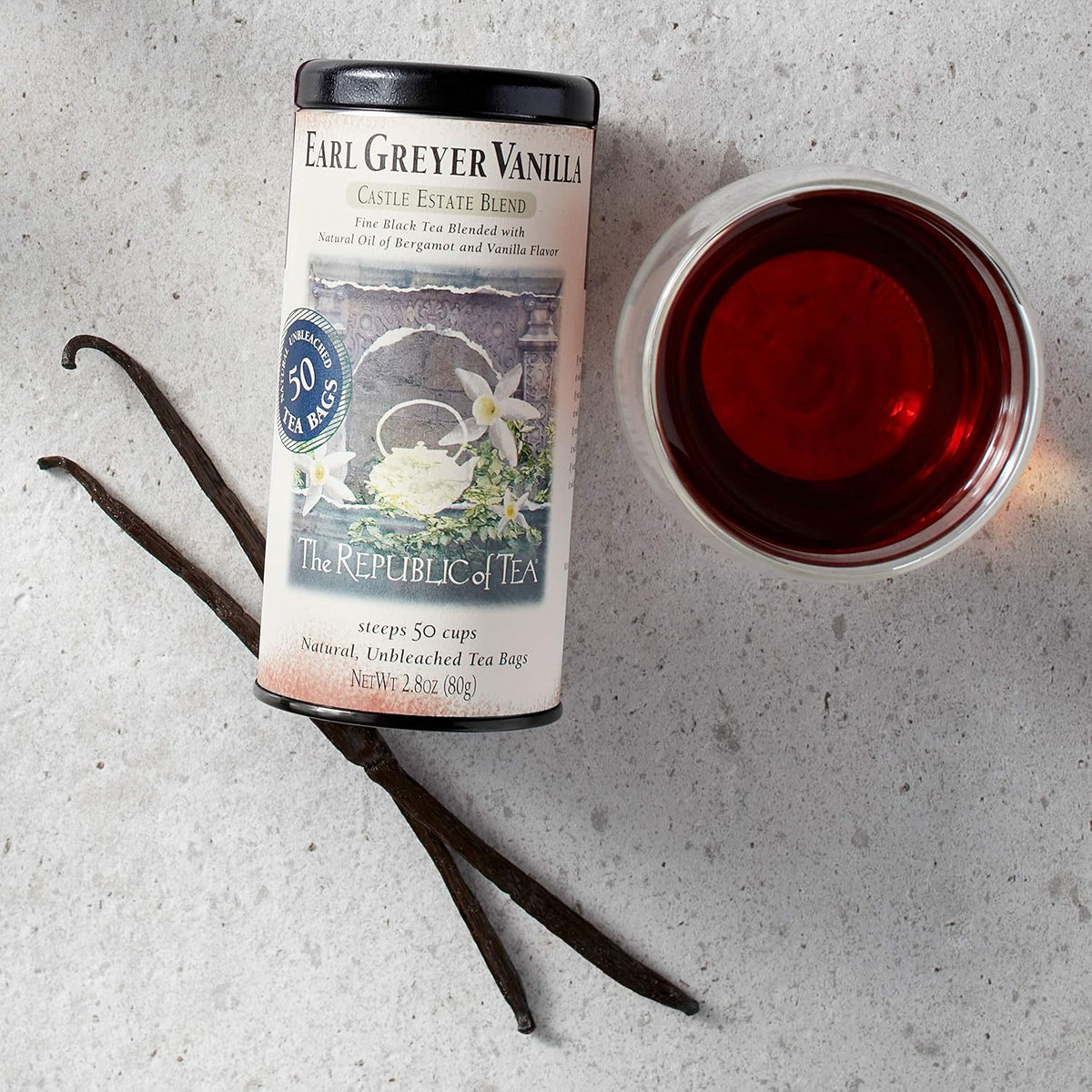 The Republic of Tea Earl Greyer Vanilla Black Tea, 50 Count