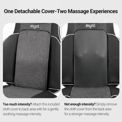 Mynt FSA Eligible HSA Approved Shiatsu Neck and Back Massager for Chair with 10 Deep Kneading Nodes, 2D & 3D Back Massage with Heat, Portable Spot Massage Chair Pad (Black)