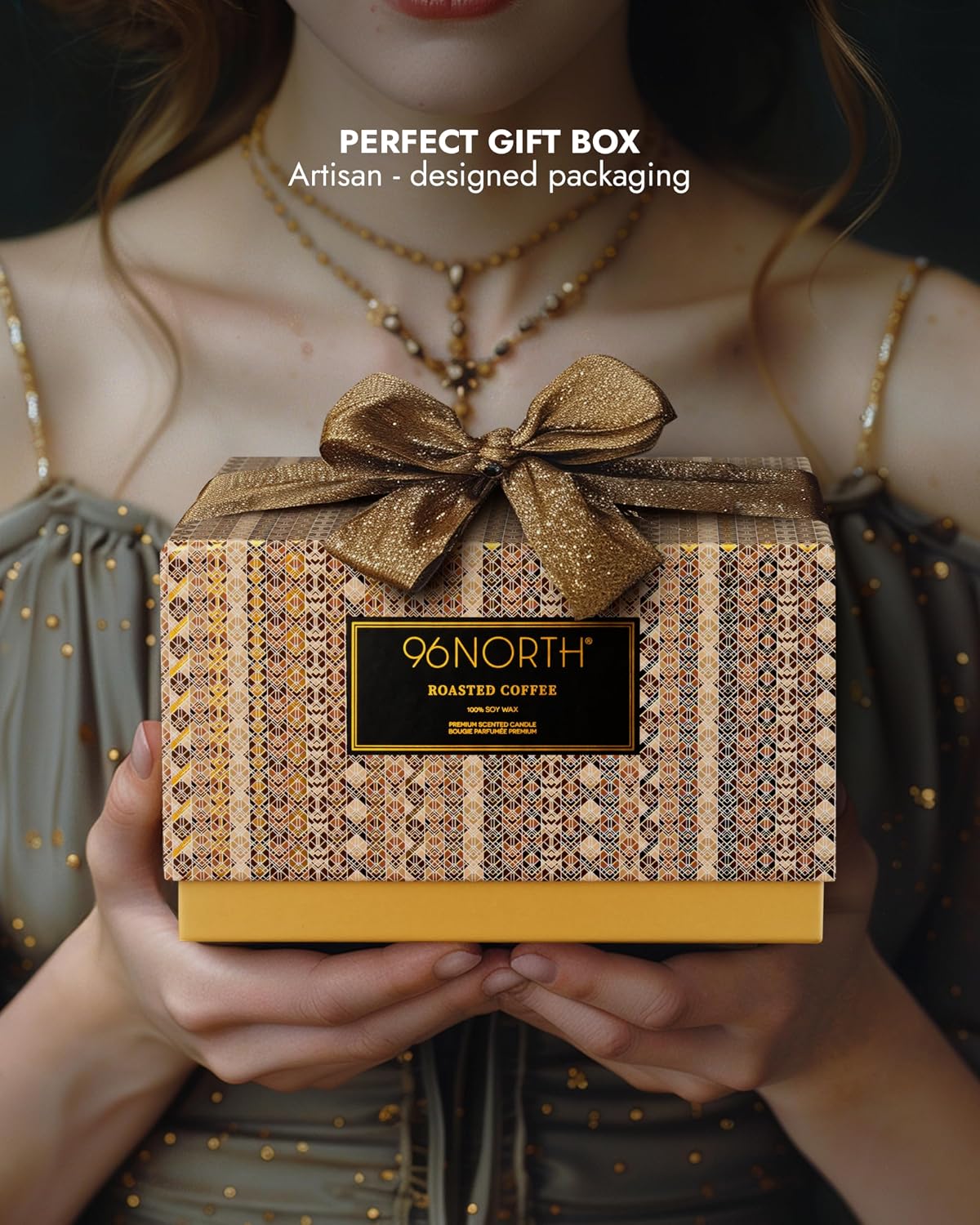 96NORTH Luxury Vanilla Soy Candles | Large 3 Wick Jar Candle | Up to 50 Hours Burning Time | 100% Natural Soy Wax | Relaxing Aromatherapy Aesthetic Candle | Housewarming Gift for Men and Women