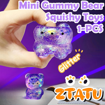 ZTATU Gummy Bear Squishy Fidget Toys (1PCS) Stress Balls for Adults Sugar Stress Ball，Sensory Toys Squishy Ball, Stress Relief Toy Squeeze Ball Party Favors for Kids, Easter Basket Stuffers