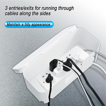 Power Strip Hider Box Cable Management Organizer Set Large & Medium Black