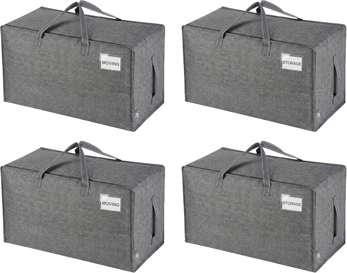 VENO Clear Extra Large Moving Bags & Storage Totes, Heavy Duty Organizer with Reinforced Handles & Strong Zippers for Clothes, College Dorm Essentials, Moving Supplies