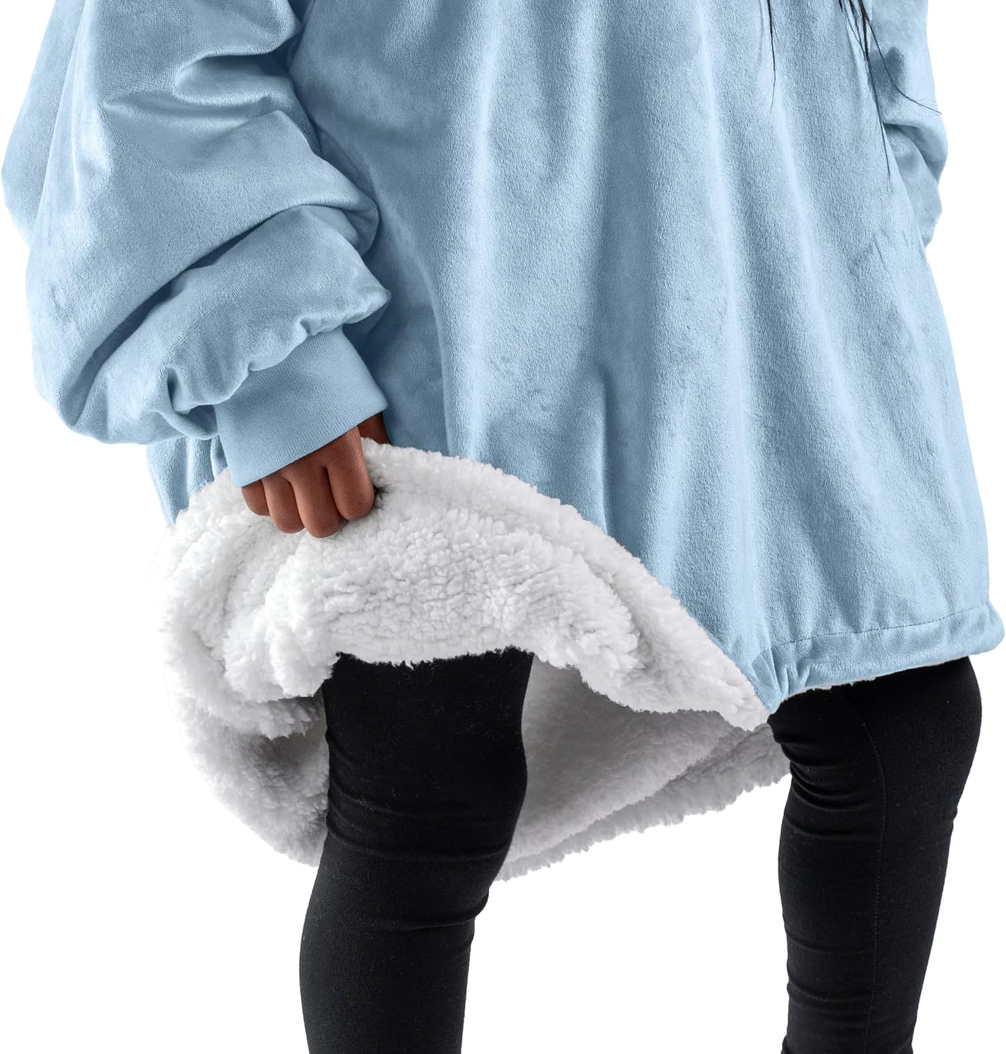 Bare Home Wearable Blanket Hoodie - Soft Plush Sherpa - Warm and Cozy - Oversized Wearable Blanket