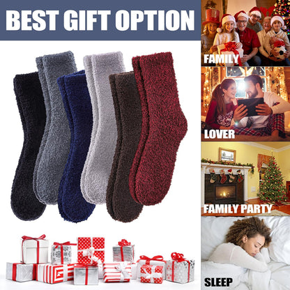 CHOWISH Womens Fuzzy Slipper Socks Super Soft Microfiber Fluffy Cozy Winter Warm Fuzzy Crew Socks