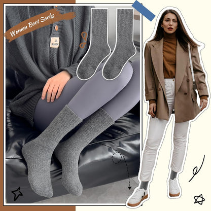 EBMORE Merino Wool Socks for Women Hiking Thermal Warm Winter Thick Boot Cozy Crew Comfy Work Socks for Ladies 5 Pairs