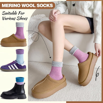 EBMORE 5 Pairs Women Merino Wool Boot Socks Warm Thermal Winter Thick Hiking Cozy Cabin Crew Comfy Socks for Ladies