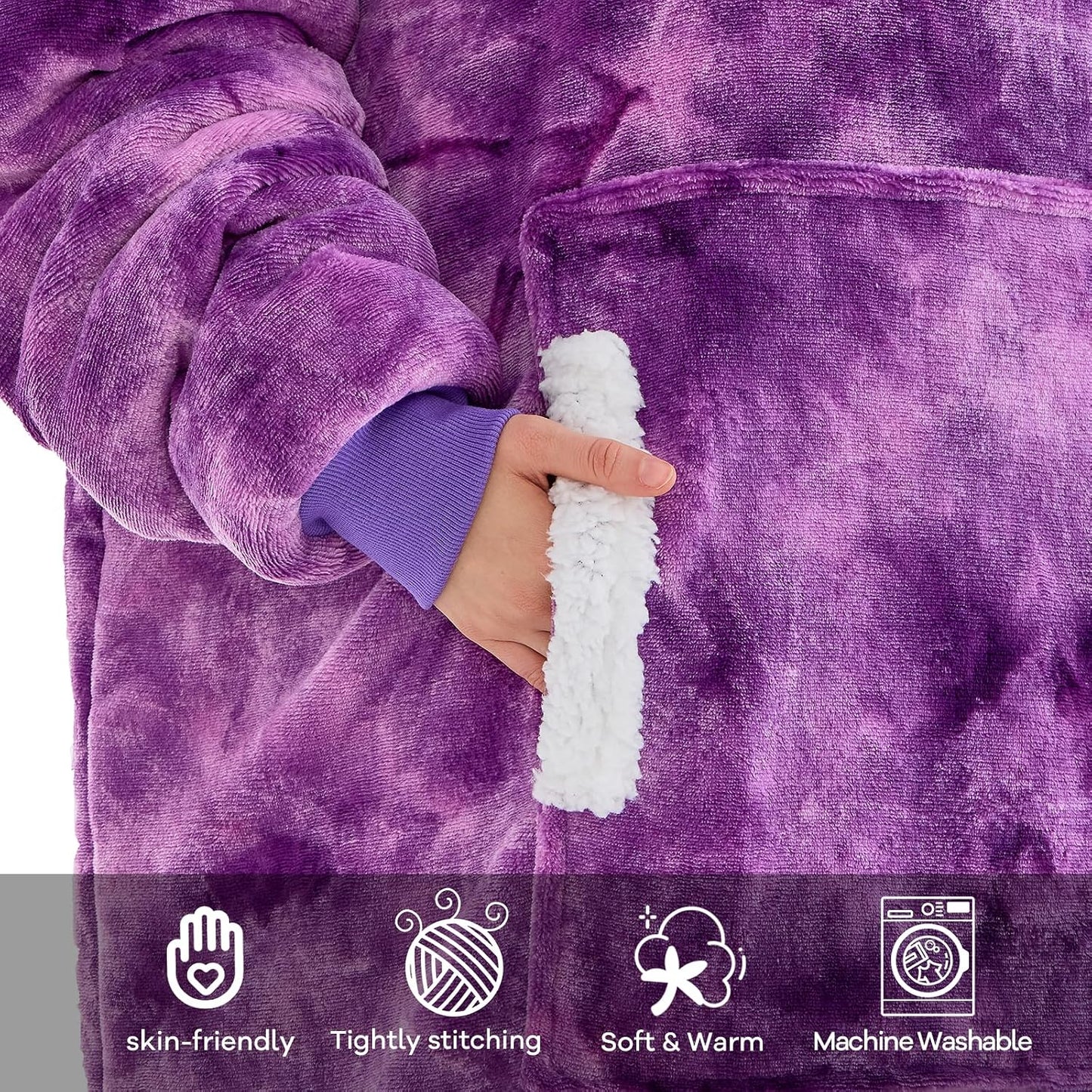 yescool Wearable Blanket Hoodie as Christmas Birthday Gifts for Women Mom - Colors B