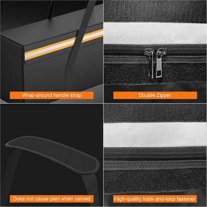 Large Fireproof Document Bags, 24x12x12" Waterproof Storage Firesafe Bag, Large Capacity Waterproof Photo Storage Box with Reflective Strip for Valuables & Passport, Silicone Coating & Zipper Closure