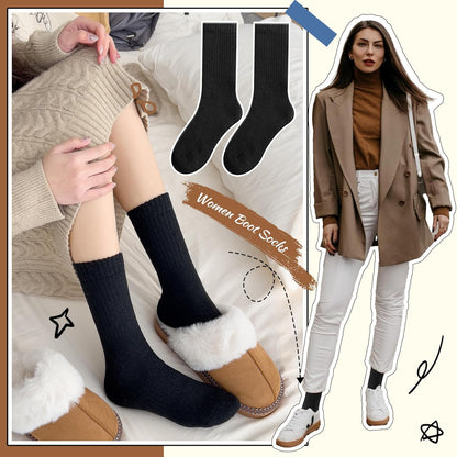 EBMORE Merino Wool Socks for Women Hiking Thermal Warm Winter Thick Boot Cozy Crew Comfy Work Socks for Ladies 5 Pairs