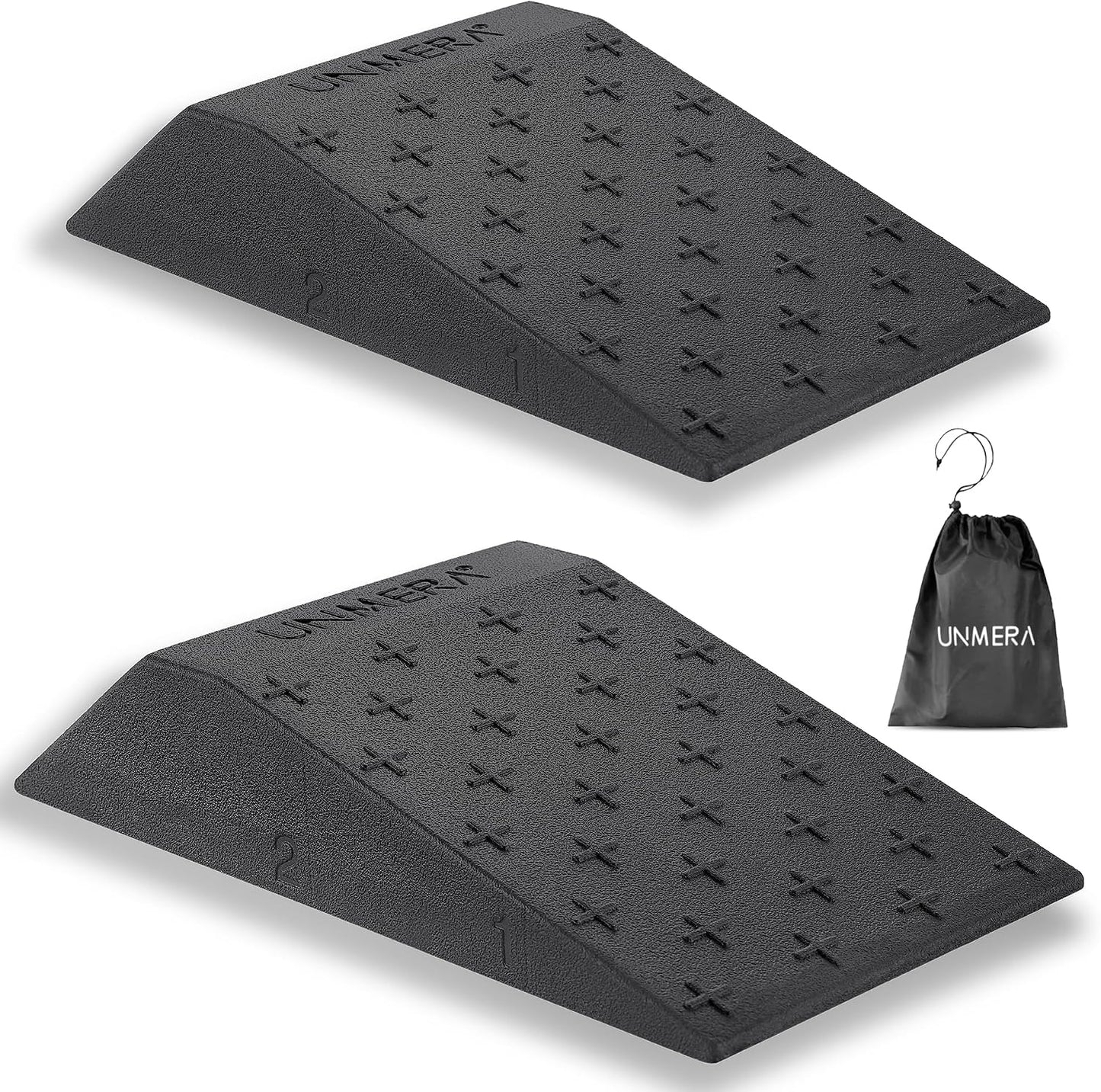 UNMERA Squat Wedge Block 2PCS Non Slip Professional Ramp, Platform for Heel Elevated Squats and Calf Raises