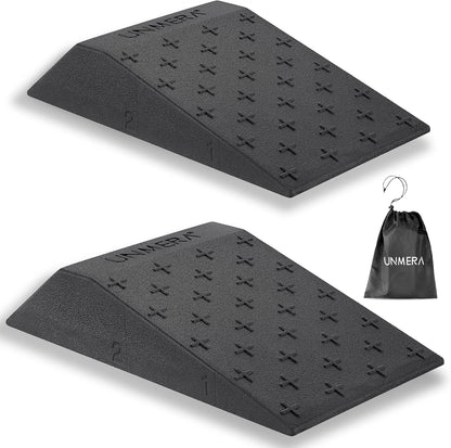 UNMERA Squat Wedge Block 2PCS Non Slip Professional Ramp, Platform for Heel Elevated Squats and Calf Raises