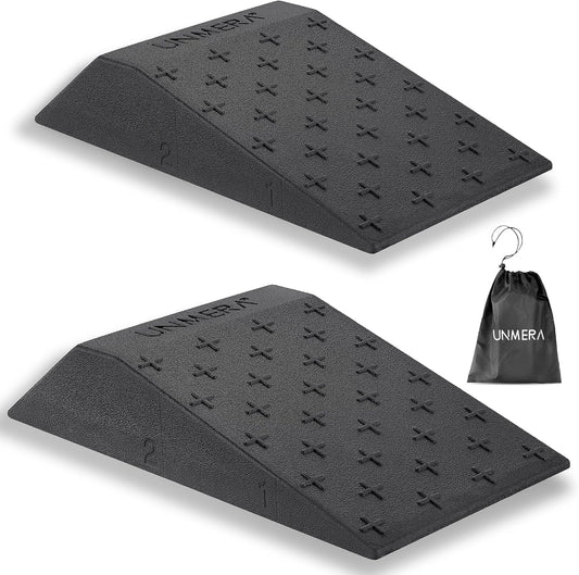 UNMERA Squat Wedge Block 2PCS Non Slip Professional Ramp, Platform for Heel Elevated Squats and Calf Raises