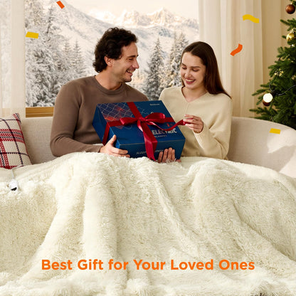 Bedsure Heated Blanket Throw Blanket with Preheat Function - Fast Heating Electric Blanket, Soft Flannel Throw with 6 Time Settings(Up to 10H), 6 Heating Settings, Gifts for Grandma (50"x60", Cream)