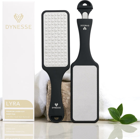 Foot File. Best Premium Pedicure Foot Rasp and Callus Remover. 3-in-1 Tool. Removes Hard Skin. No Risk of Injury. Stainless Steel. Ergonomic Handle. Washable. Works on Both Wet and Dry Feet.
