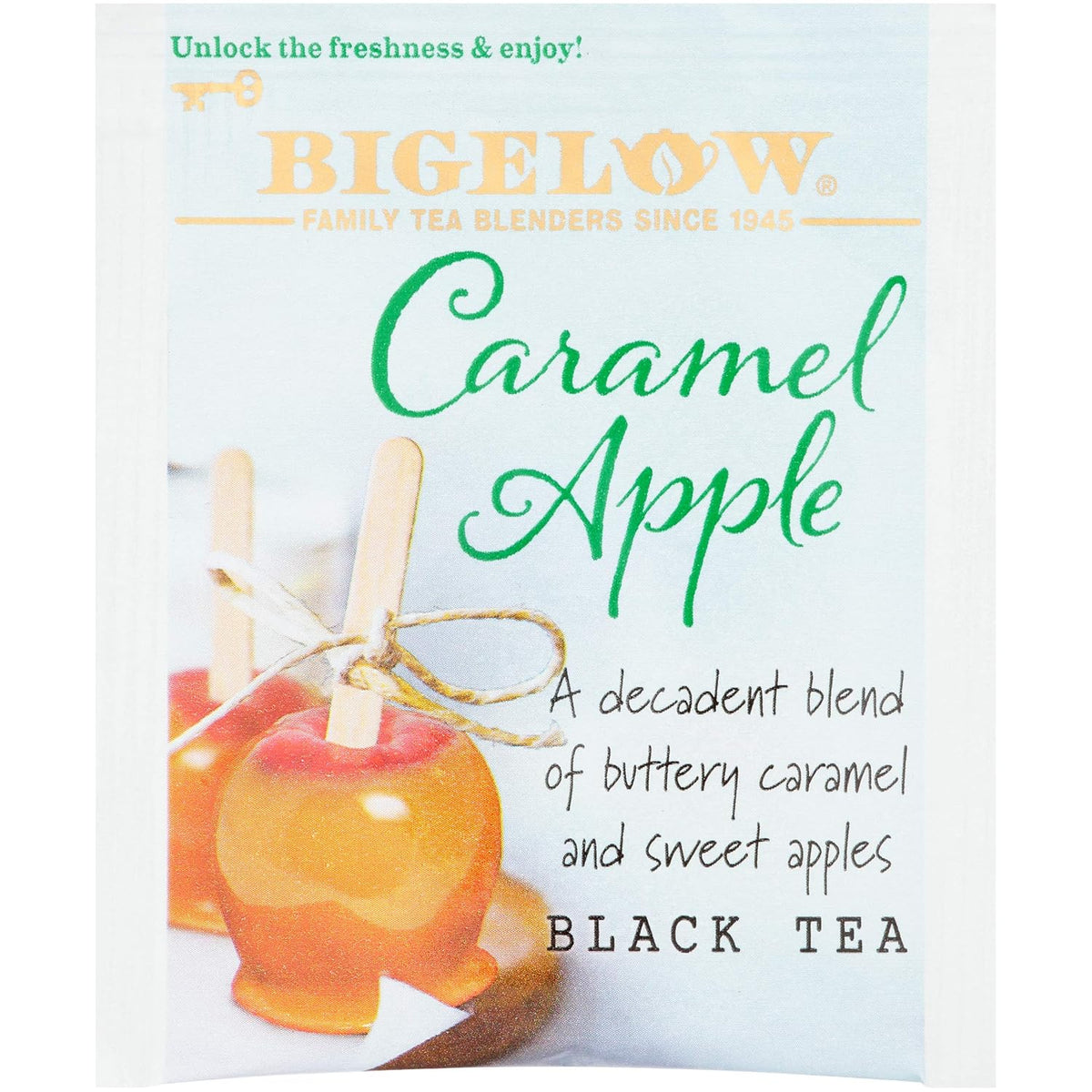 Bigelow Caramel Apple Black Tea Bags, 18 Teabags (Pack of 6), Caffeinated Black Tea 108 Tea Bags Total