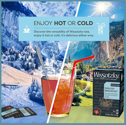 Wissotzky English Breakfast Black Tea (6 Pack - 120 Tea Bags) | Robust & Invigorating Tea | Antioxidant Rich | Energizing Black Tea Bags