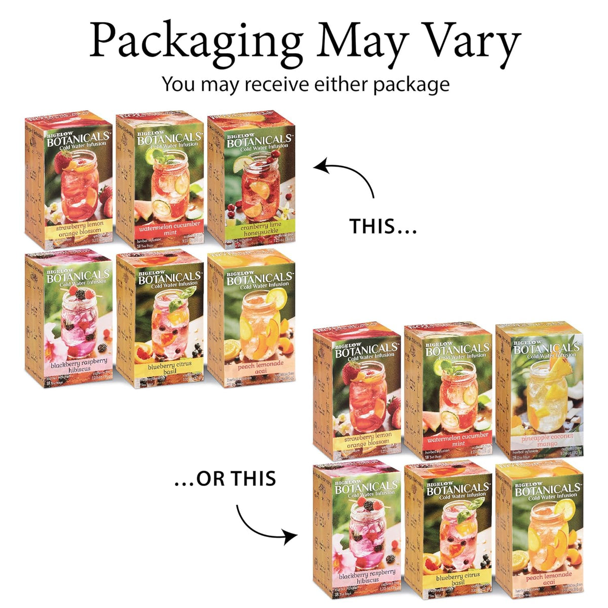 Bigelow Tea Botanicals Cold Water Infusion Variety Pack, 18 Count